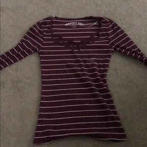 red and white stripped shirt